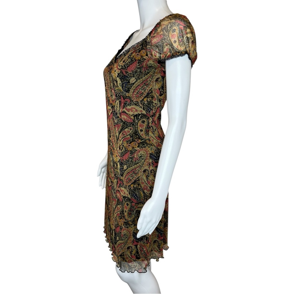 Y2K Xhilaration‎ Stretch Sheer Paisley Dress S - Picture 4 of 6